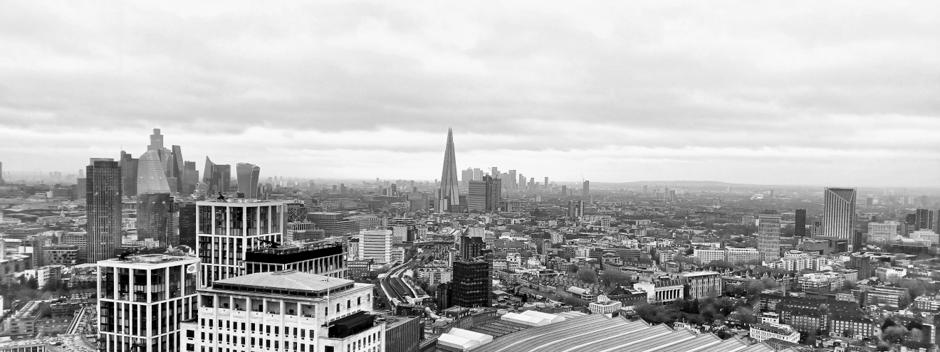 Photograph of the London skyline, taken atop the London Eye.