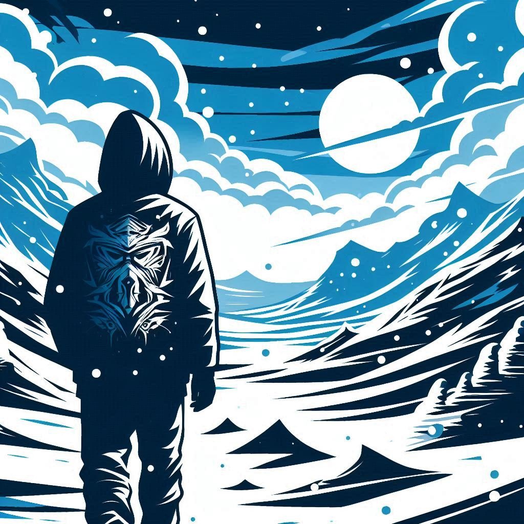 Use Negative Space for Photography. Graffiti style illustration. Blue, Black and Gray.