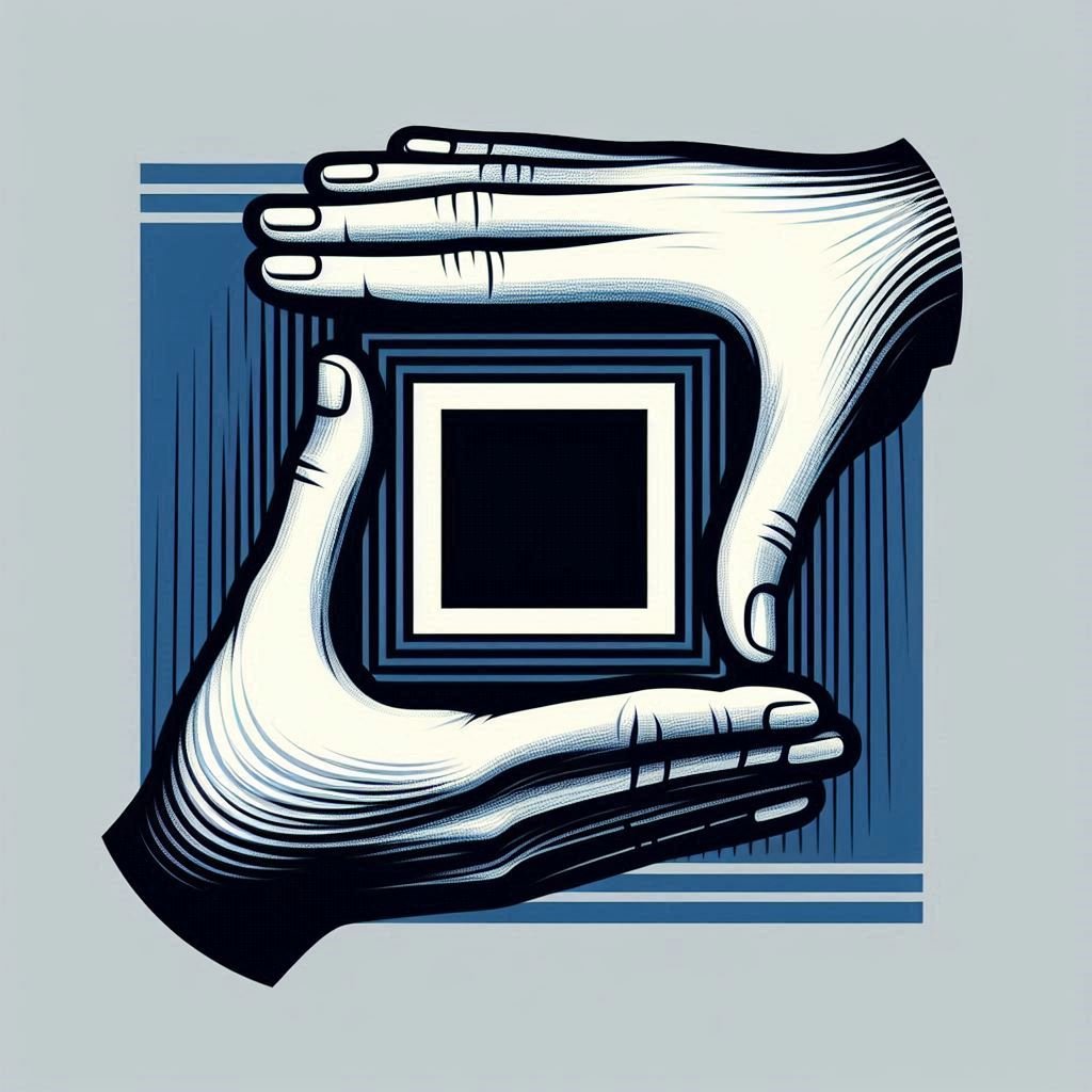 Experiment with Composition for Photography. Graffiti style illustration. Blue, Black and Gray.