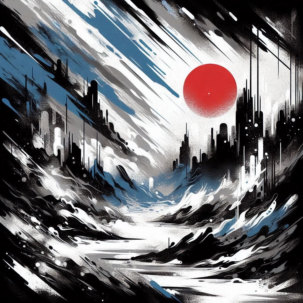 Use a Narrow Aperture for Landscapes. Graffiti style illustration. Blue, Black and Gray.