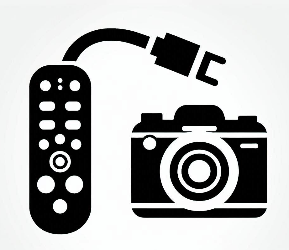 Use a Remote Shutter Release for Photography. Graffiti style illustration. Blue, Black and Gray.