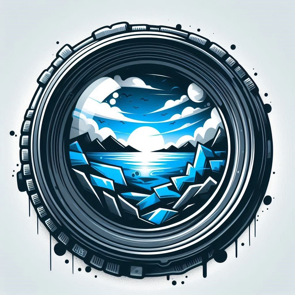 Horizons illustration. Graffiti style illustration. Blue, Black and Gray.