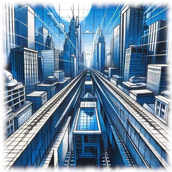 Experiment with Angles for Photography. Graffiti style illustration. Blue, Black and Gray.